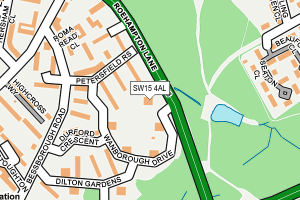 SW15 4AL map - OS OpenMap – Local (Ordnance Survey)