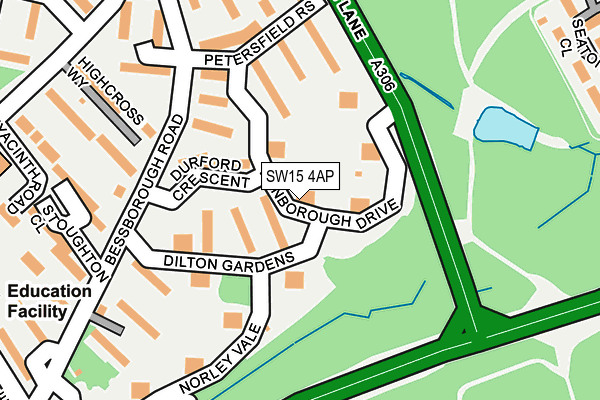 SW15 4AP map - OS OpenMap – Local (Ordnance Survey)