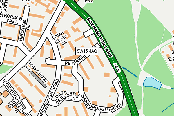 SW15 4AQ map - OS OpenMap – Local (Ordnance Survey)