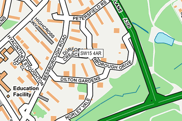 SW15 4AR map - OS OpenMap – Local (Ordnance Survey)