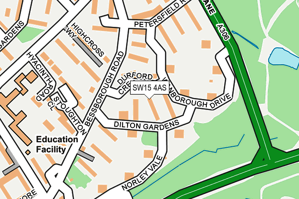 SW15 4AS map - OS OpenMap – Local (Ordnance Survey)