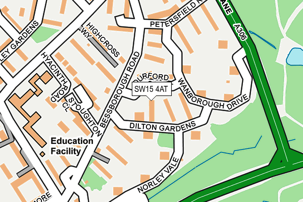 SW15 4AT map - OS OpenMap – Local (Ordnance Survey)