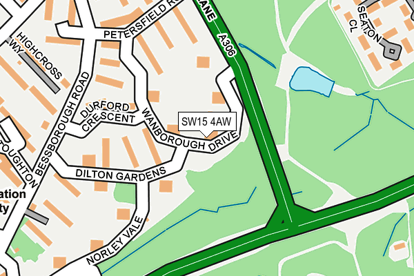 SW15 4AW map - OS OpenMap – Local (Ordnance Survey)