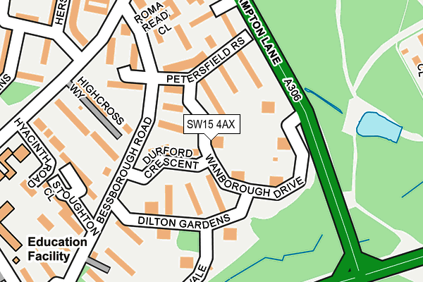 SW15 4AX map - OS OpenMap – Local (Ordnance Survey)
