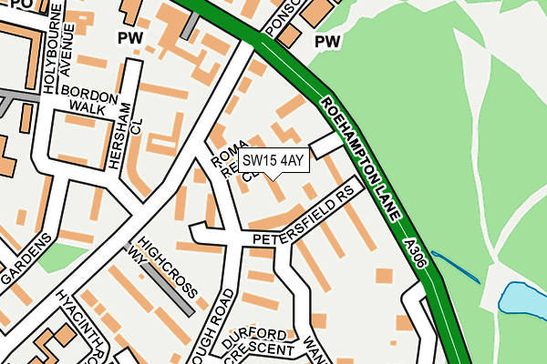 SW15 4AY map - OS OpenMap – Local (Ordnance Survey)