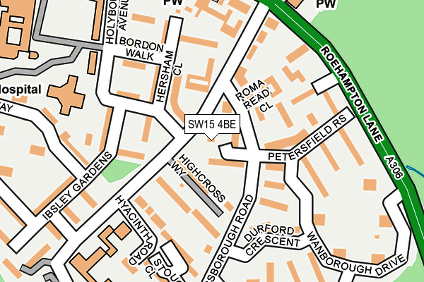 SW15 4BE map - OS OpenMap – Local (Ordnance Survey)