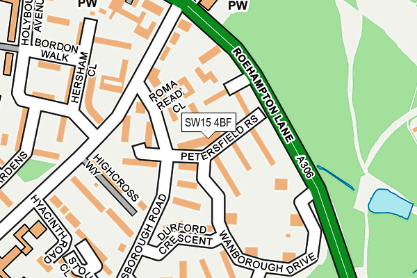 SW15 4BF map - OS OpenMap – Local (Ordnance Survey)
