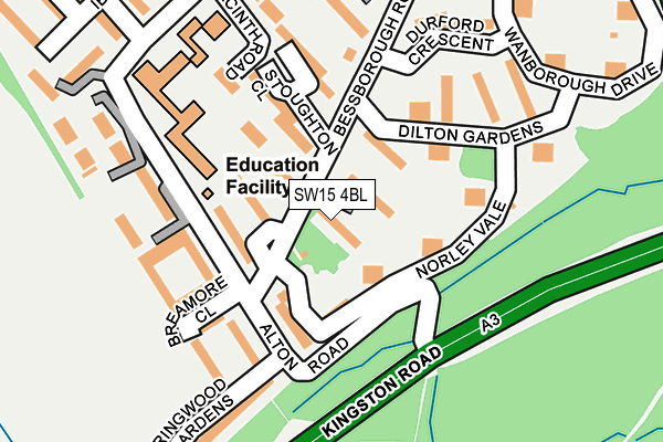 SW15 4BL map - OS OpenMap – Local (Ordnance Survey)