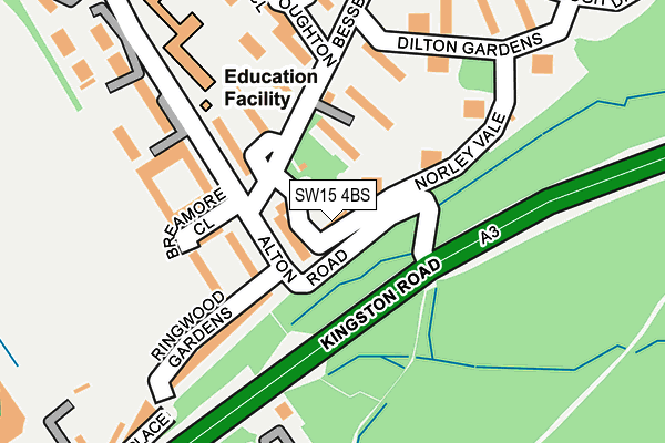 SW15 4BS map - OS OpenMap – Local (Ordnance Survey)