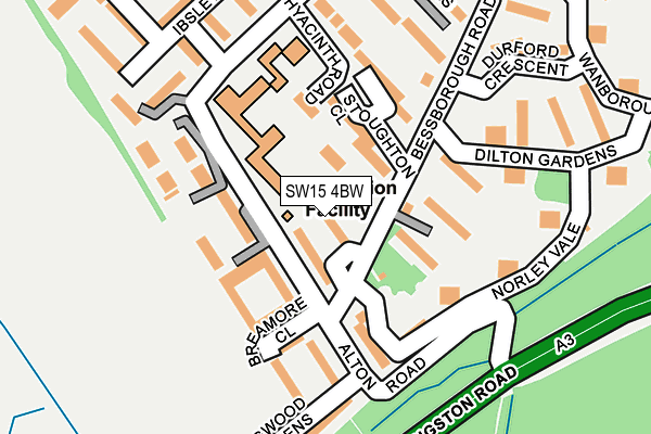 SW15 4BW map - OS OpenMap – Local (Ordnance Survey)