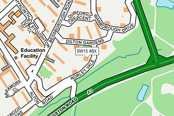 SW15 4BX map - OS OpenMap – Local (Ordnance Survey)