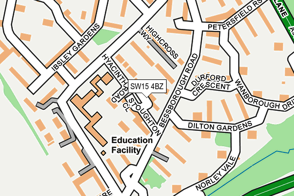 SW15 4BZ map - OS OpenMap – Local (Ordnance Survey)