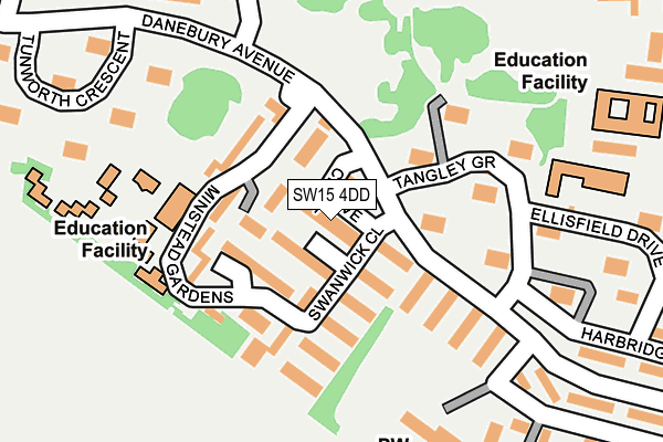 SW15 4DD map - OS OpenMap – Local (Ordnance Survey)