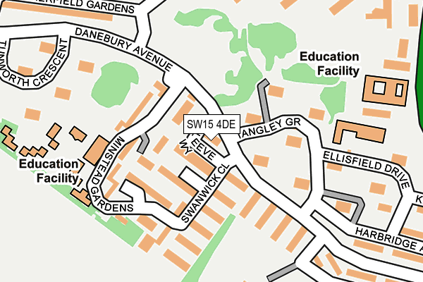 SW15 4DE map - OS OpenMap – Local (Ordnance Survey)