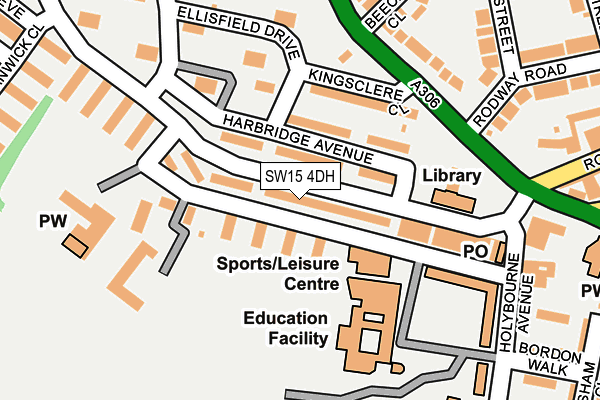 SW15 4DH map - OS OpenMap – Local (Ordnance Survey)