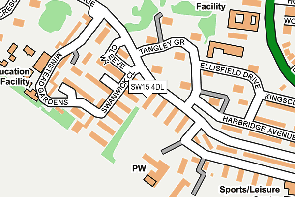 SW15 4DL map - OS OpenMap – Local (Ordnance Survey)