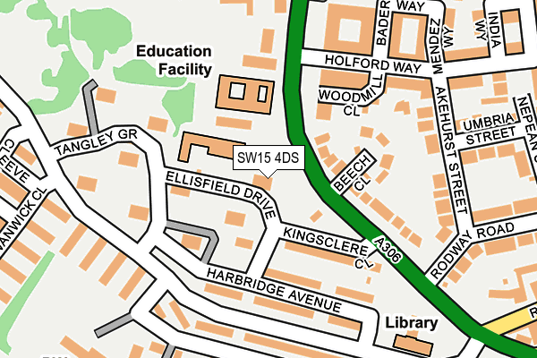 SW15 4DS map - OS OpenMap – Local (Ordnance Survey)