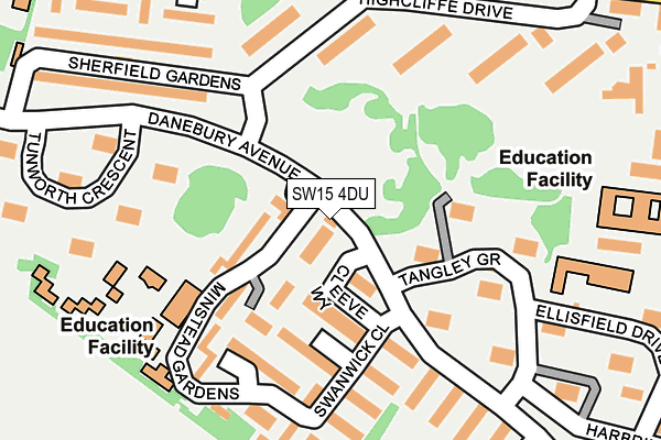 SW15 4DU map - OS OpenMap – Local (Ordnance Survey)