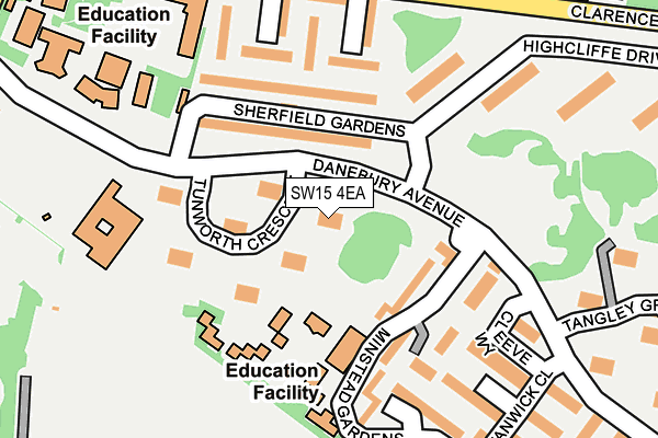 SW15 4EA map - OS OpenMap – Local (Ordnance Survey)