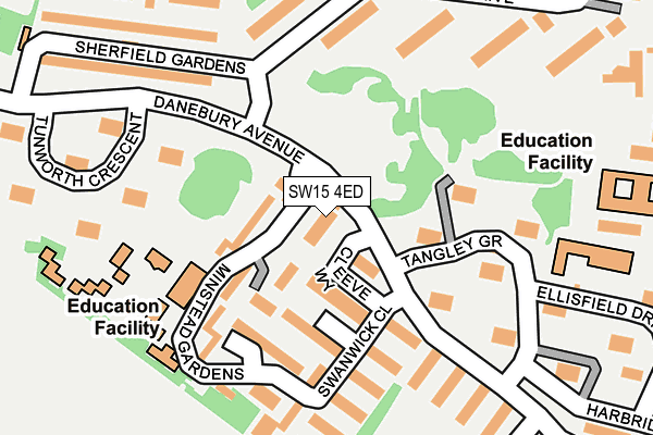 SW15 4ED map - OS OpenMap – Local (Ordnance Survey)