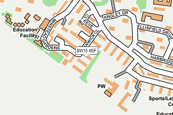 SW15 4EF map - OS OpenMap – Local (Ordnance Survey)