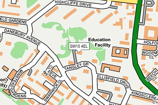 SW15 4EL map - OS OpenMap – Local (Ordnance Survey)