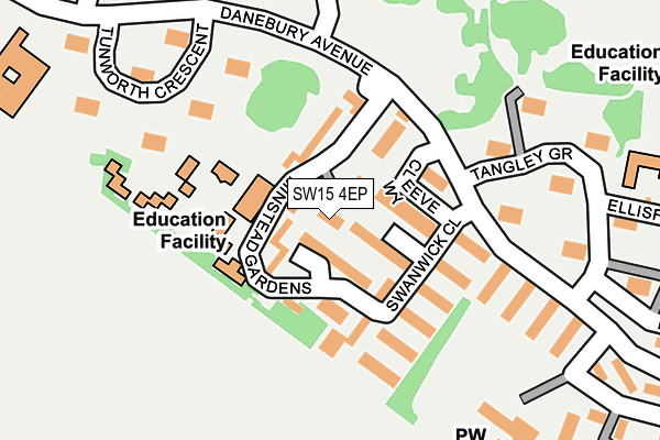 SW15 4EP map - OS OpenMap – Local (Ordnance Survey)