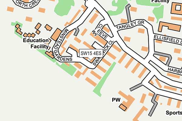 SW15 4ES map - OS OpenMap – Local (Ordnance Survey)