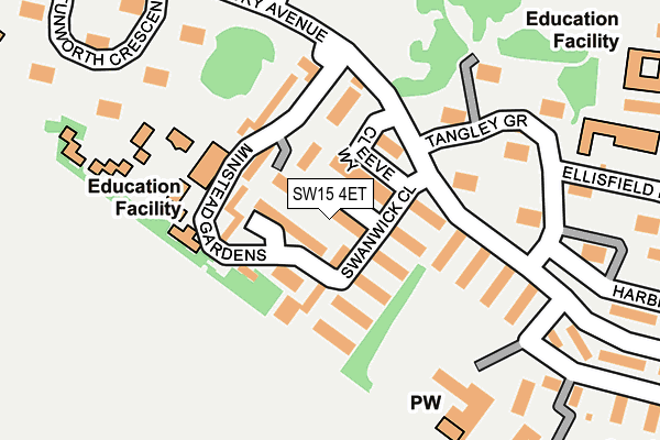 SW15 4ET map - OS OpenMap – Local (Ordnance Survey)