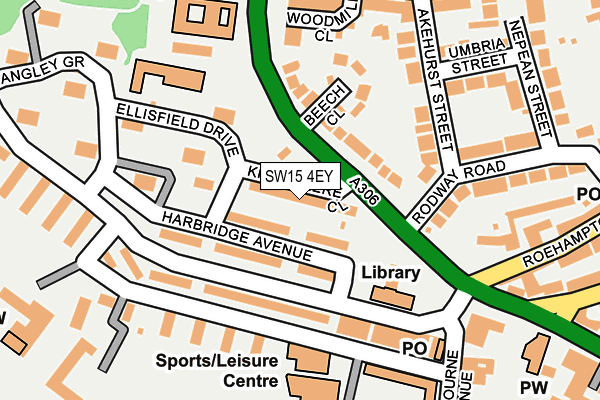 SW15 4EY map - OS OpenMap – Local (Ordnance Survey)