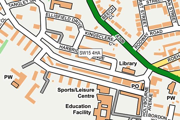 SW15 4HA map - OS OpenMap – Local (Ordnance Survey)