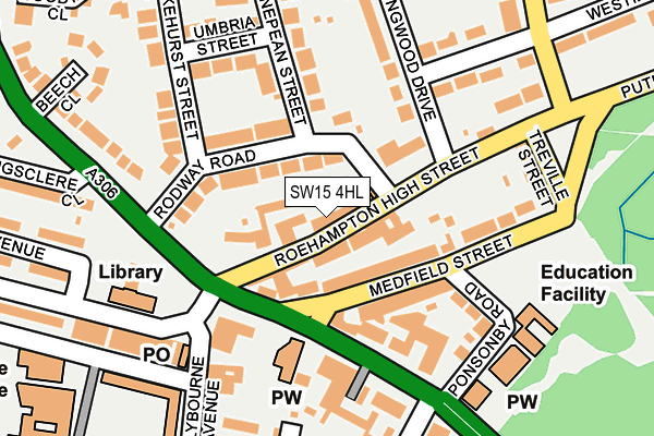 SW15 4HL map - OS OpenMap – Local (Ordnance Survey)