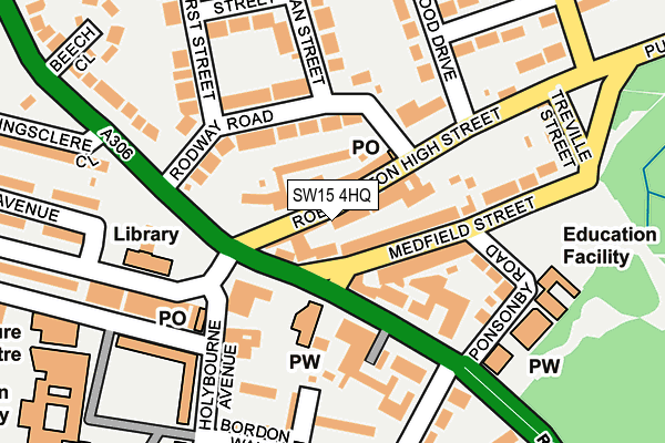 SW15 4HQ map - OS OpenMap – Local (Ordnance Survey)