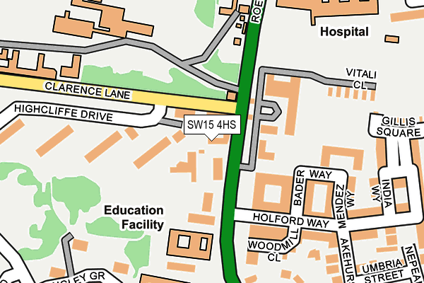 SW15 4HS map - OS OpenMap – Local (Ordnance Survey)