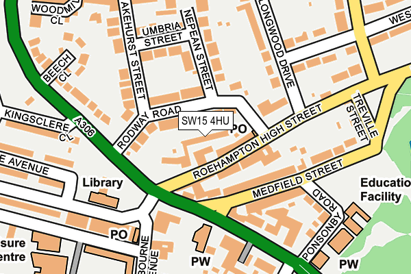 SW15 4HU map - OS OpenMap – Local (Ordnance Survey)