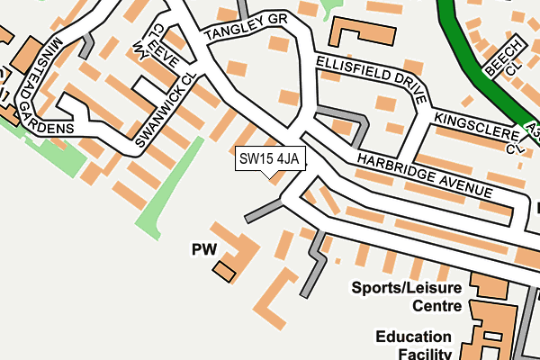 SW15 4JA map - OS OpenMap – Local (Ordnance Survey)