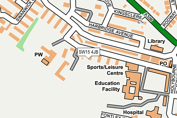 SW15 4JB map - OS OpenMap – Local (Ordnance Survey)