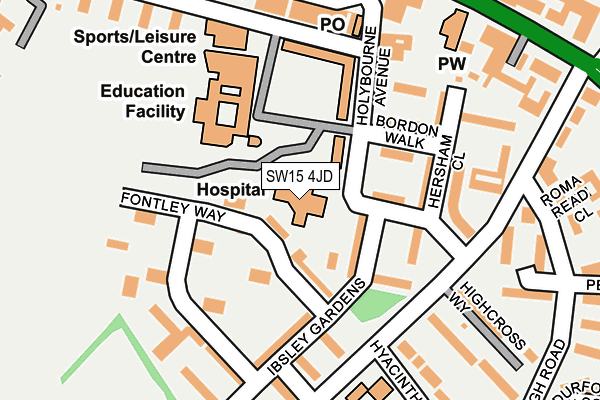 SW15 4JD map - OS OpenMap – Local (Ordnance Survey)