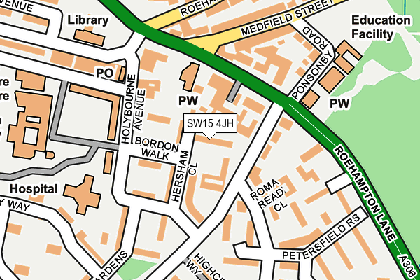 SW15 4JH map - OS OpenMap – Local (Ordnance Survey)