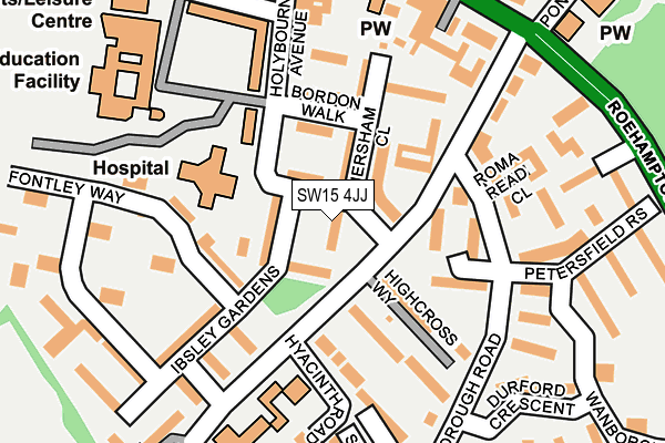 SW15 4JJ map - OS OpenMap – Local (Ordnance Survey)