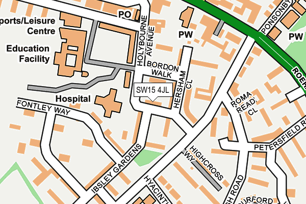 SW15 4JL map - OS OpenMap – Local (Ordnance Survey)
