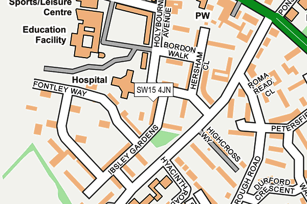 SW15 4JN map - OS OpenMap – Local (Ordnance Survey)