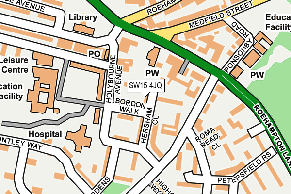 SW15 4JQ map - OS OpenMap – Local (Ordnance Survey)