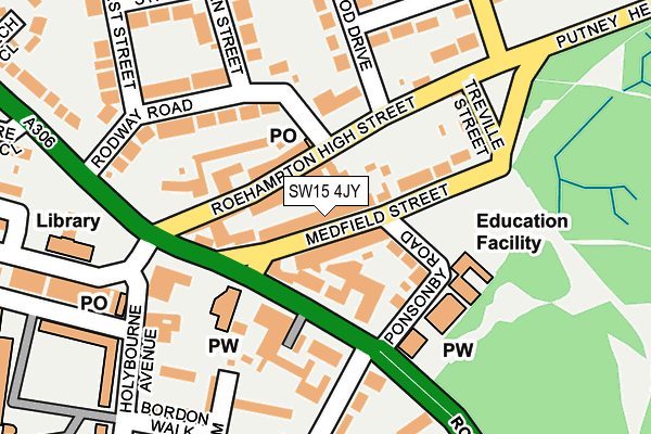 SW15 4JY map - OS OpenMap – Local (Ordnance Survey)