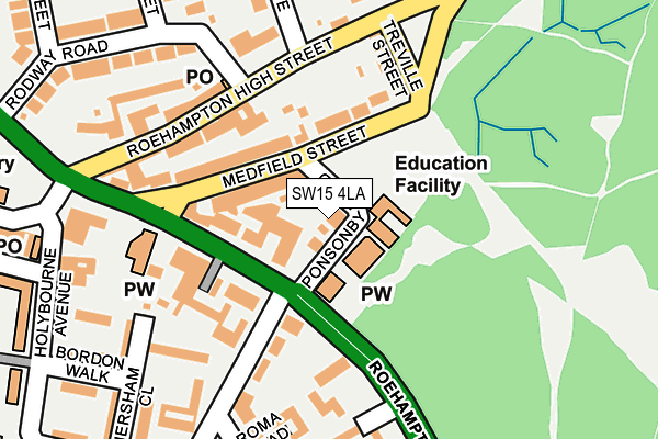 SW15 4LA map - OS OpenMap – Local (Ordnance Survey)