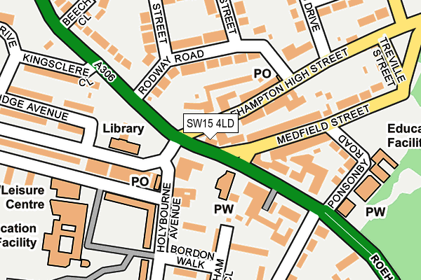 SW15 4LD map - OS OpenMap – Local (Ordnance Survey)