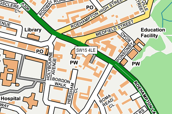 SW15 4LE map - OS OpenMap – Local (Ordnance Survey)