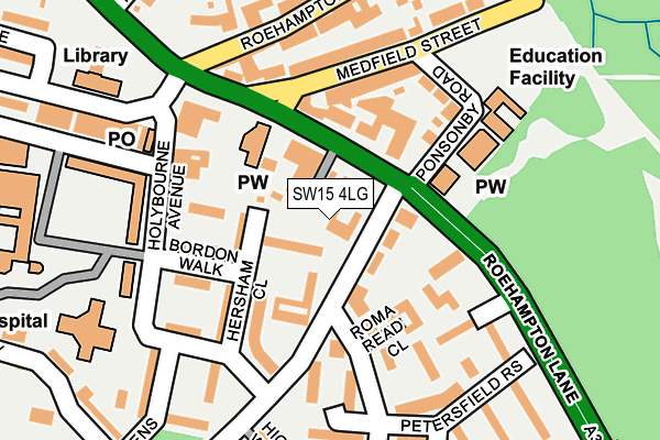 SW15 4LG map - OS OpenMap – Local (Ordnance Survey)