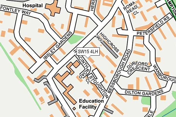 SW15 4LH map - OS OpenMap – Local (Ordnance Survey)