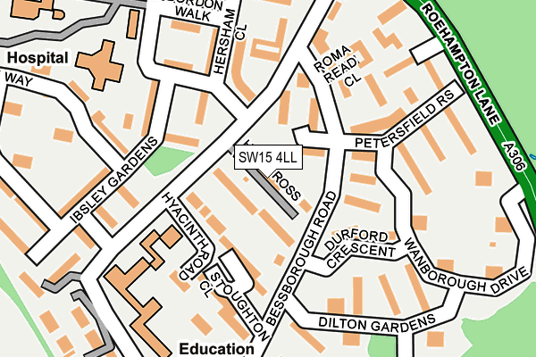 SW15 4LL map - OS OpenMap – Local (Ordnance Survey)